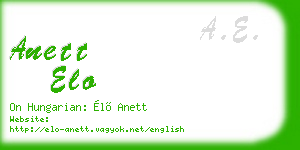 anett elo business card